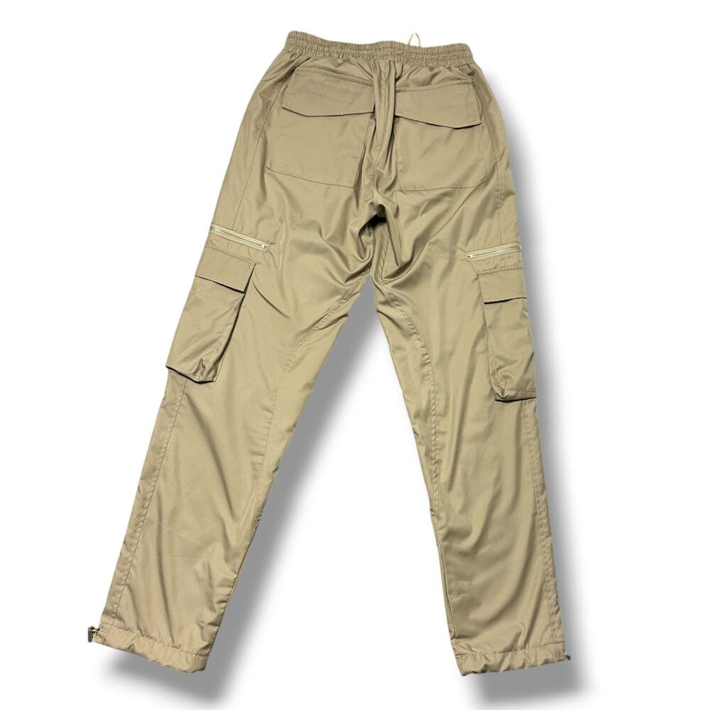 Rhude Pre-Fall 2022 Cargo Pants Khaki Beige Nylon Drawstring Utility Jogger Sz M - Picture 2 of 11